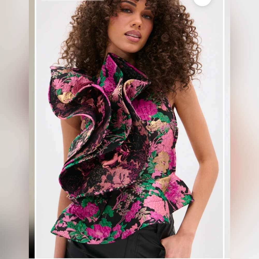JULIETTE EXAGGERATED RUFFLE BLOUSE - L